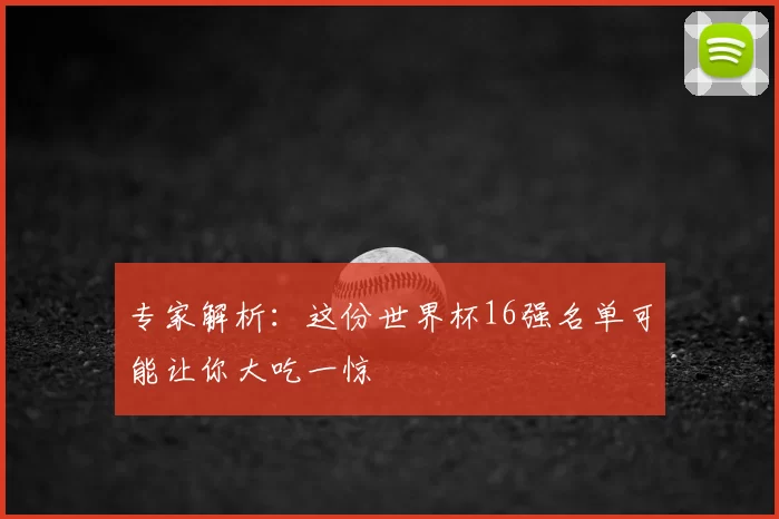 专家解析:这份世界杯16强名单可能让你大吃一惊